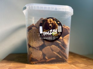 Креветка Черноморская (копченая) (25гр): Ведро Ржаные гренки со вкусом Сметана зелень (1 кг)